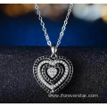 925 silver pendant pave heart charm